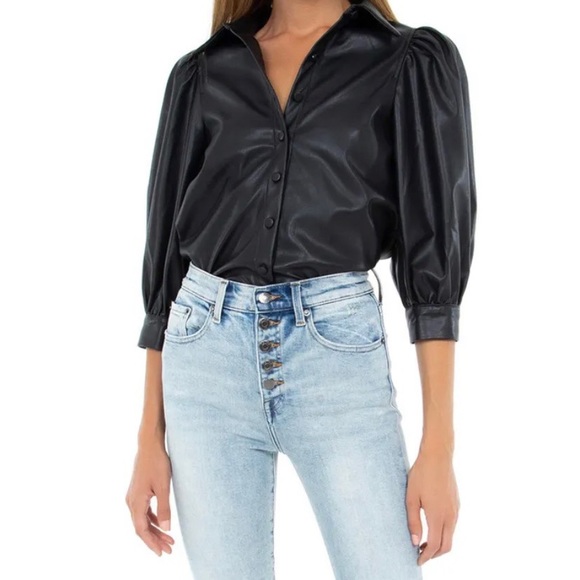 Adina Puff Shirt - Black